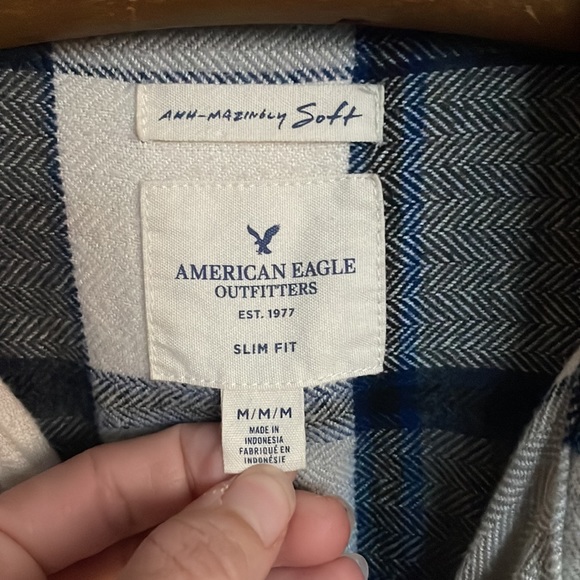 American Eagle Plaid Flannel - Picture 3 of 5